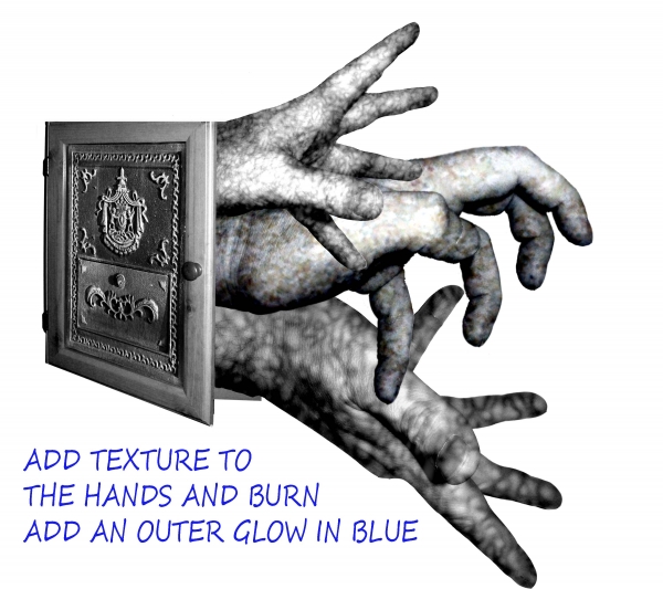 Creation of My Fingers United in Blue: Step 7